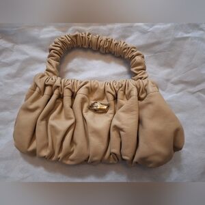 Elegant Marargent Tan Ruched Handbag